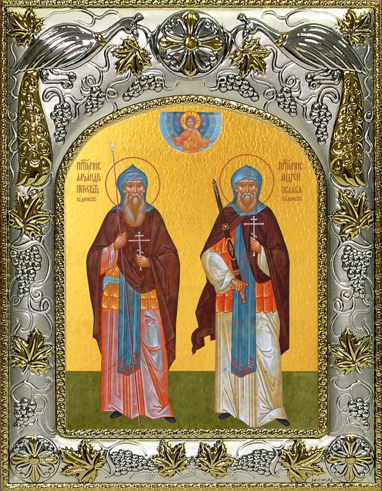 Икона Пересвет и Ослябя святые воины (14х18)