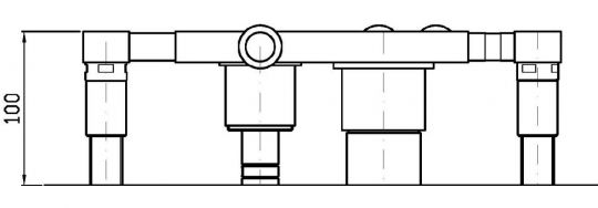 Внутренняя часть смесителя Zucchetti для ванны и душа R99696 схема 2