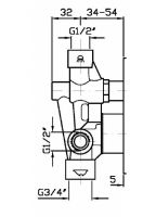 Внутренняя часть смесителя Zucchetti для душа R99684 схема 2