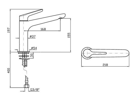 Смеситель для раковины с удлиненным изливом Zucchetti Medameda ZMM711/ZMM714 схема 4