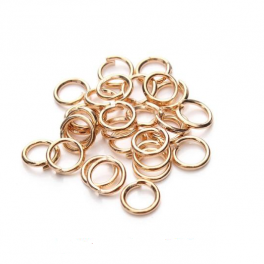 Кольцо соединительное для бижутерии разъемное металл,  КС Золото Разные диаметры (КБ КСзол)