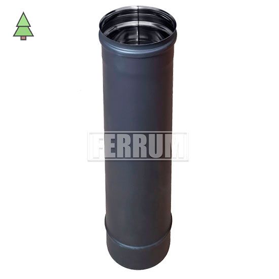 Дымоход Ferrum 0.8 мм; Длина: 500 мм; Эмаль черная 600°; Диаметр: 115-150 мм