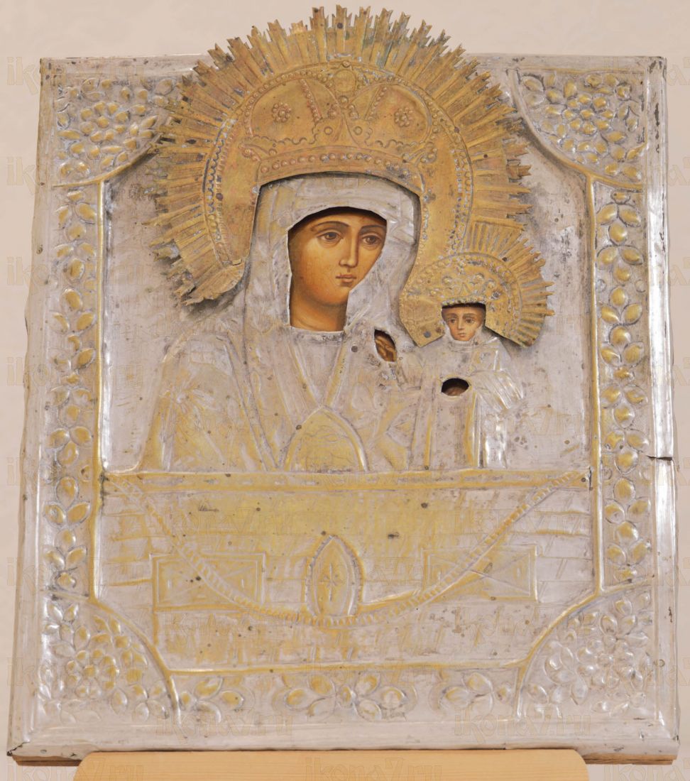 Казанская Икона Божьей Матери 19-го века с окладом (27*35см)