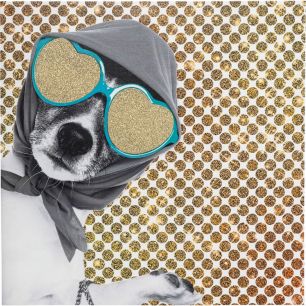 Картина Lady Dog, коллекция "Леди-собака" 40*40*1,8, Полиэстер, Холст, Мультиколор