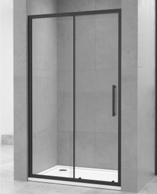Душевая дверь Oporto Shower 8007-1B 150x190 см раздвижная, стекло прозрачное 6 мм