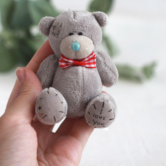 Игрушка для куклы - мишка "Тедди" серый, 9 см.