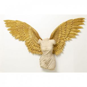 Украшение настенное Angel, коллекция "Ангел" 203*140*31, Полирезин, Золотой, Белый