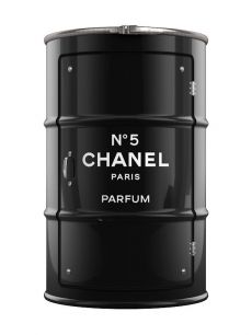 Бочка-шкаф с дверью и полками Chanel XL черного цвета