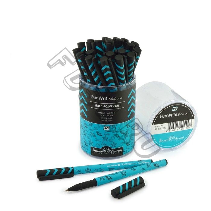 Ручка шариковая FunWrite «Морская», узел 0.5 мм, синие чернила, матовый корпус Silk Touch