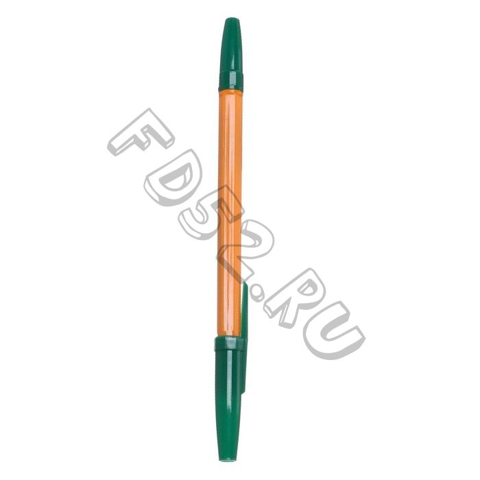 Ручка шариковая 0,7 мм, стержень зелёный, корпус оранжевый с зелёным колпачком (100 штук)