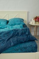 Поплин 2-х спальный с евро [синий] Притяжение постельное белье