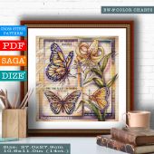 "Butterflies". Digital cross stitch pattern.