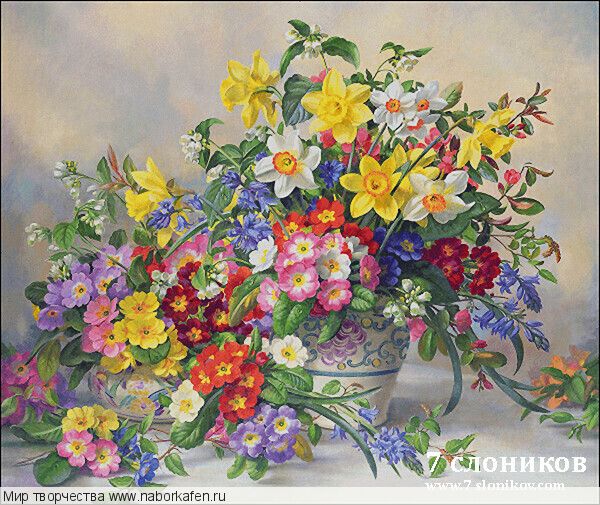 Набор для вышивания "Spring Flowers and Poole Pottery"