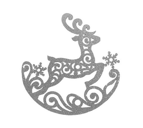 Украшение "Олень на качалке", цвет серебро