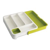 Органайзер для столовых приборов раздвижной DrawerStore™, бело-зеленый