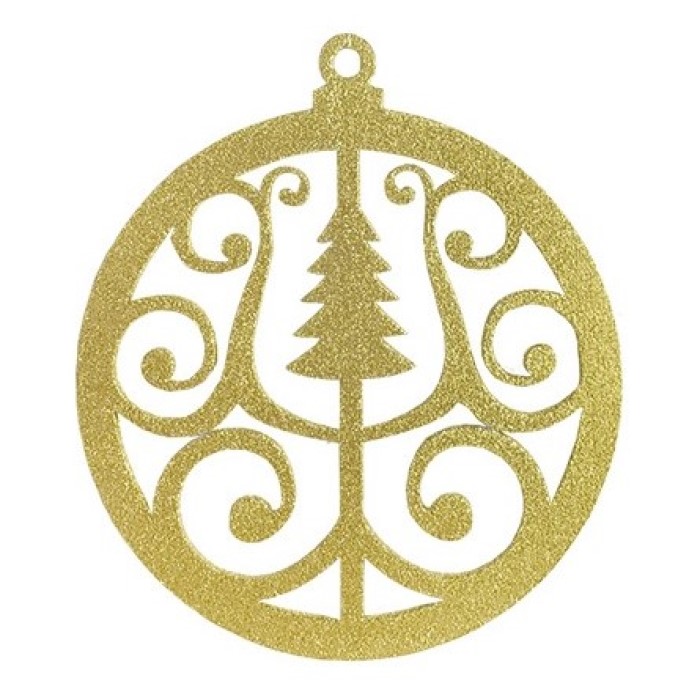 Украшение "Медальон с елочкой", цвет золото