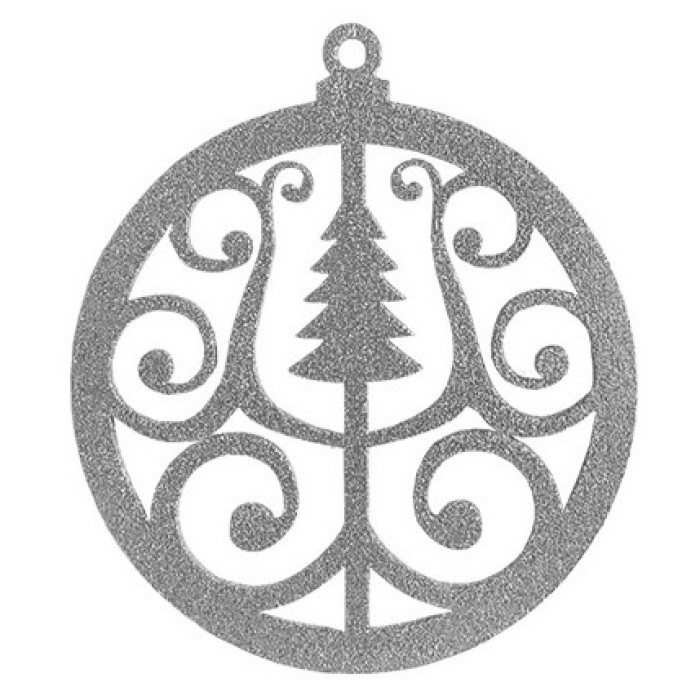 Украшение "Медальон с елочкой", цвет серебро