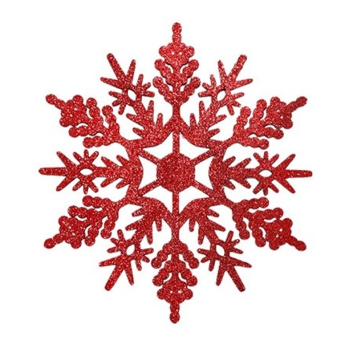 Украшение "Снежинка ажурная", цвет красный