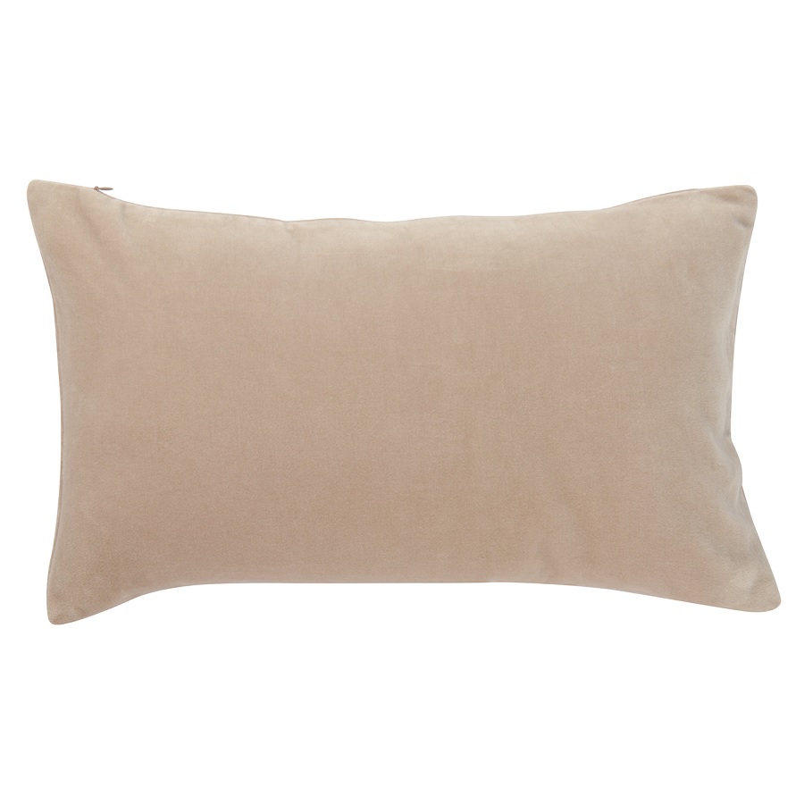 Чехол на подушку из хлопкового бархата бежевого цвета из коллекции Essential, 30х50 см