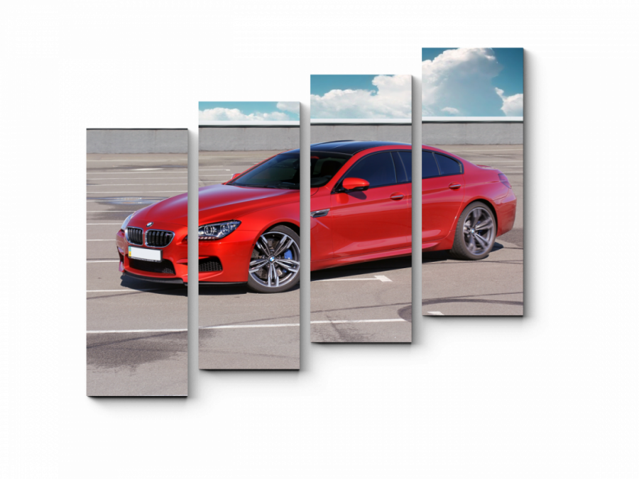 Модульная картина Красный BMW (БМВ)