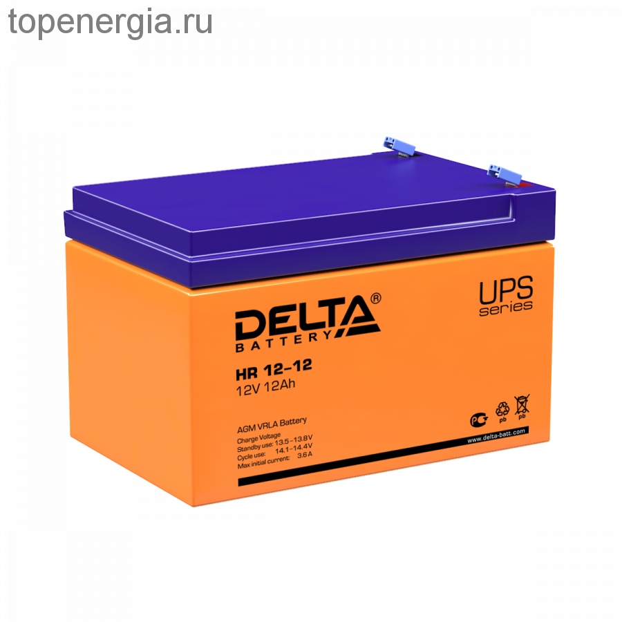 Аккумулятор герметичный VRLA свинцово-кислотный DELTA HR 12-12
