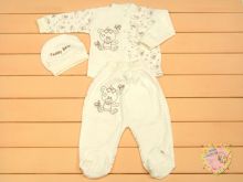 Костюм для новорожденных: шапка, кофта, ползунки код 01295 или dA3-KS211(e)-ITk(b) (интерлок-пенье) МАМИН МАЛЫШ