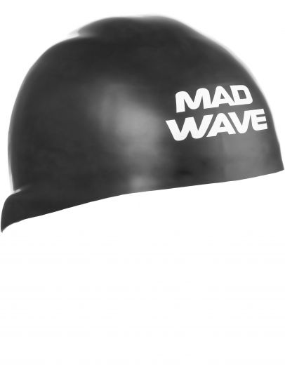 Шапочка для плавания силиконовая Mad Wave D-CAP (черная)