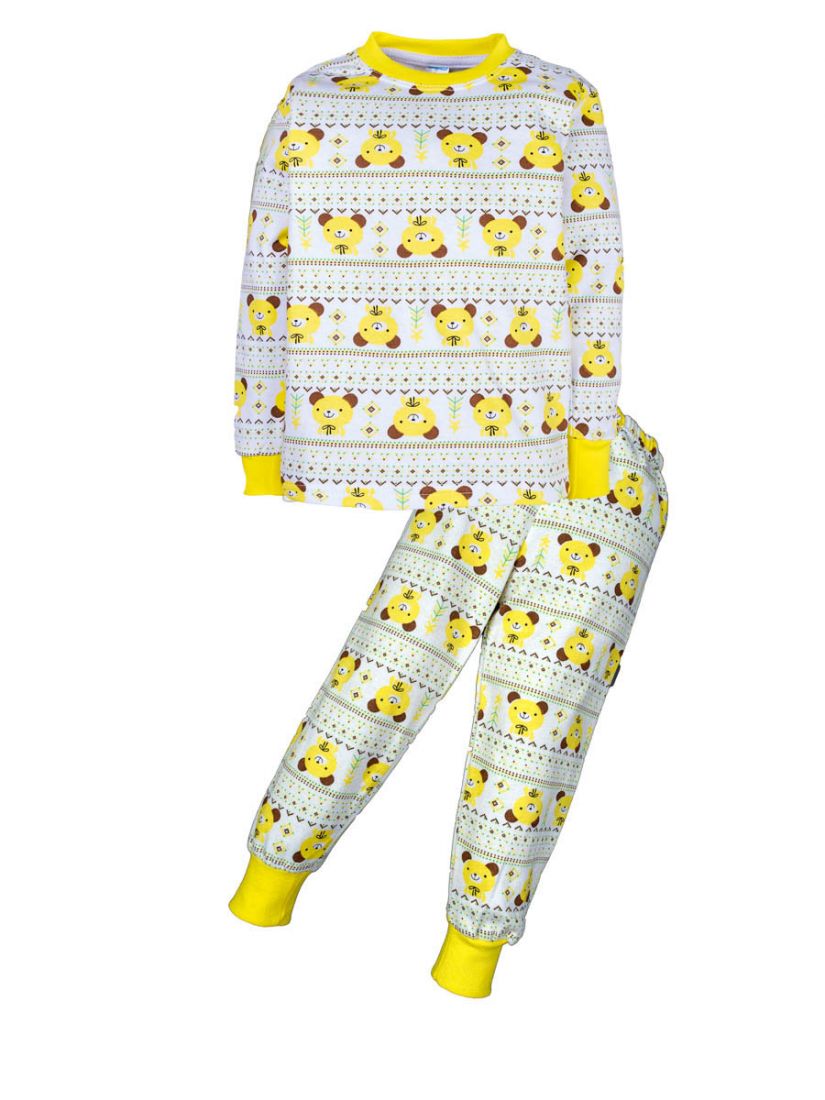 Пижама с начесом Желтый мишка