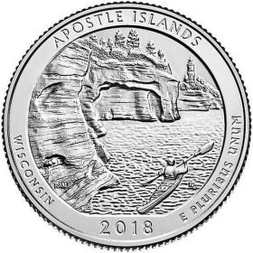 42 ПАРК США - 25 центов 2018 год, Национальный парк Острова Апосл (Apostle Islands)