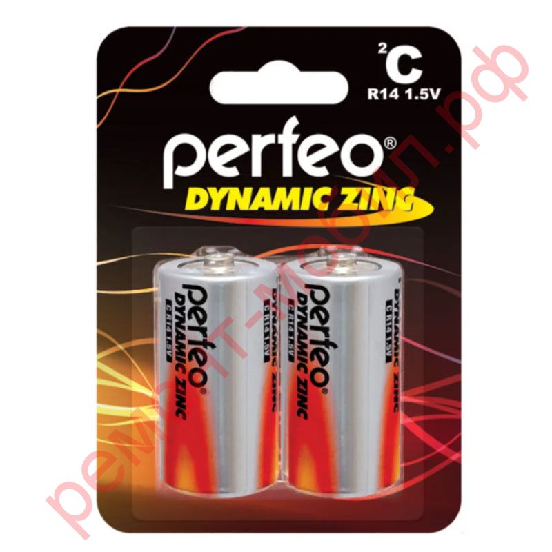 Батарейка солевая Perfeo R14/2BL Dynamic Zinc (блистер цена за 2 шт)