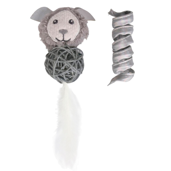 Игрушка для кошек Petpark Космический пес и пружинка с кошачьей мятой 2 шт в комплекте