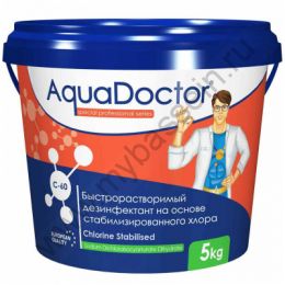 AquaDoctor C-60, быстрорастворимый дезинфектант на основе хлора, 5кг