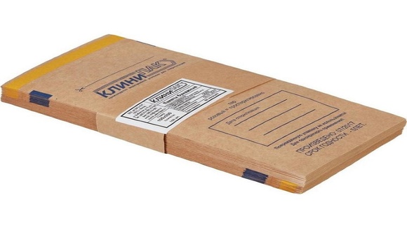 100 *250 Пакет Бумажный самозапечатывающийся для сухожаровой, паровой, воздушной и газовой стерилизации КЛИНИПАК
