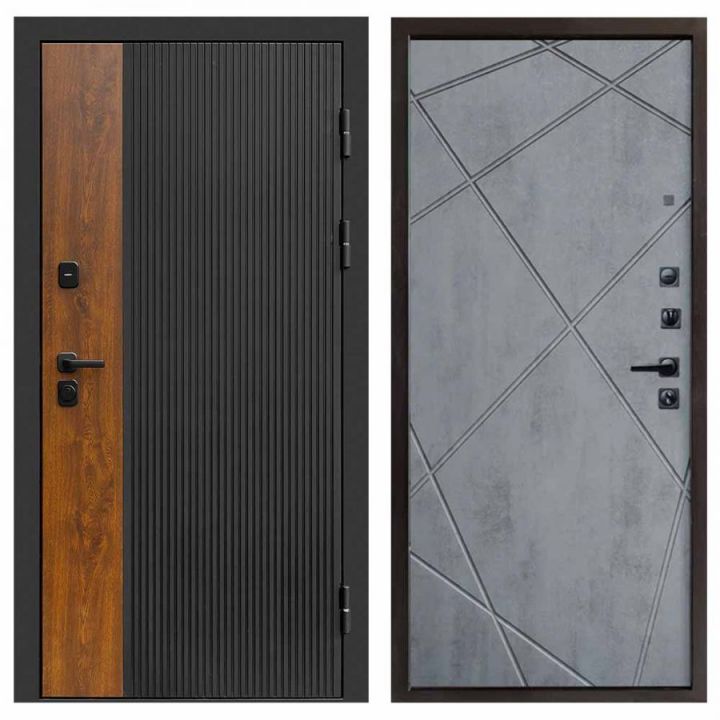 Входная дверь Termo-door Престиж BLACK Лучи бетон темный