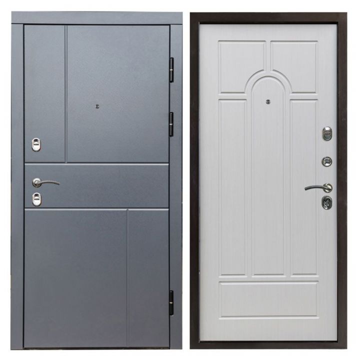 Входная дверь Termo-door Вертикаль Grey Арка Лиственница Металлическая