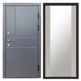 Входная дверь Termo-door Вертикаль Grey Зеркало Слоновая Кость