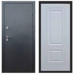 Входная дверь с терморазрывом Termo-door (Термодор) Сибирь Антик Серебро Мадрид Белый Софт Металлическая