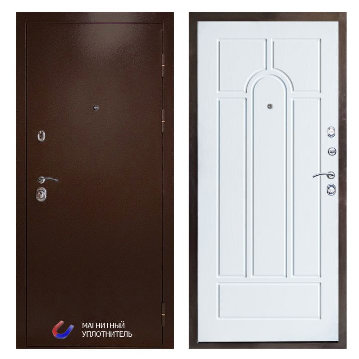 Входная дверь Termo-door Техно Медь Арка Лиственница Металлическая