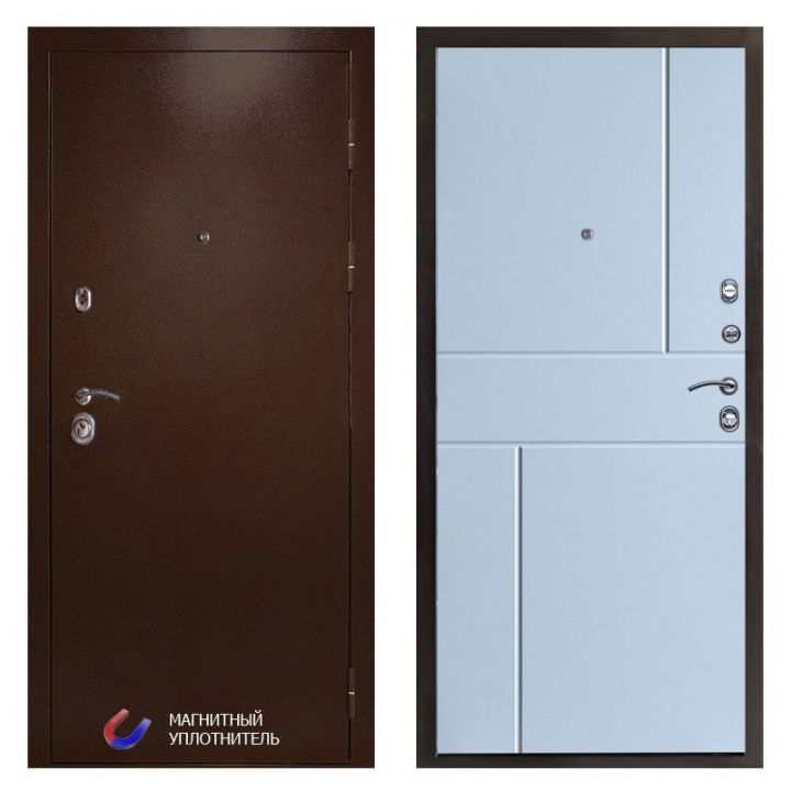 Входная дверь Termo-door Техно Медь Горизонт белый Металлическая