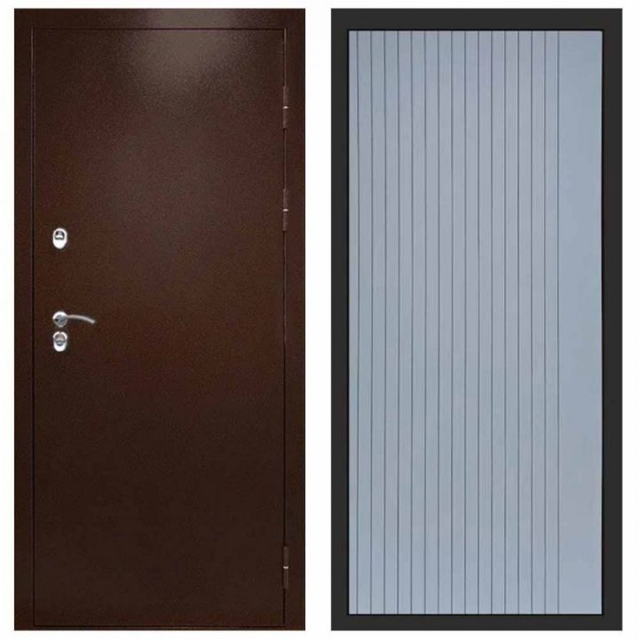 Входная дверь Termo-door Техно Медь FLAT Грей Софт Металлическая