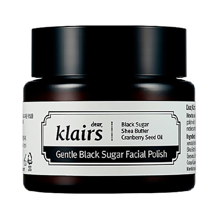 DEAR, KLAIRS Скраб для лица с черным сахаром. Gentle black sugar facial polish, 110 гр.