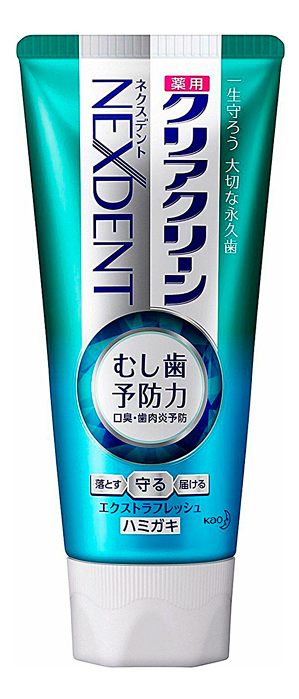 KAO Зубная паста с микрогранулами и фтором мятная. Clear clean nexdent pure mint, 120 гр.