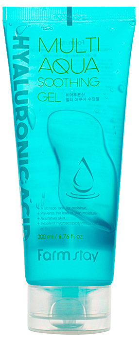 FARMSTAY Гель успокаивающий с гиалуроновой кислотой. Hyaluronic acid aqua soothing gel, 200 мл.
