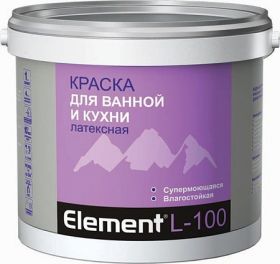 Краска для Ванной и Кухни Латексная Element L-100 5л Белая Alpa Супермоющаяся