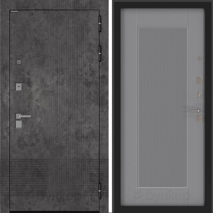 Дверь Входная Бункер BN-08 АМСТРОД 
Серый софт рельеф, металлическая
