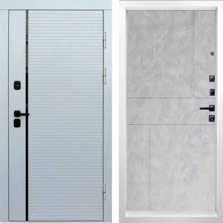 Входная дверь Termo-door WHITE LINE Горизонт Бетон светлый Металлическая