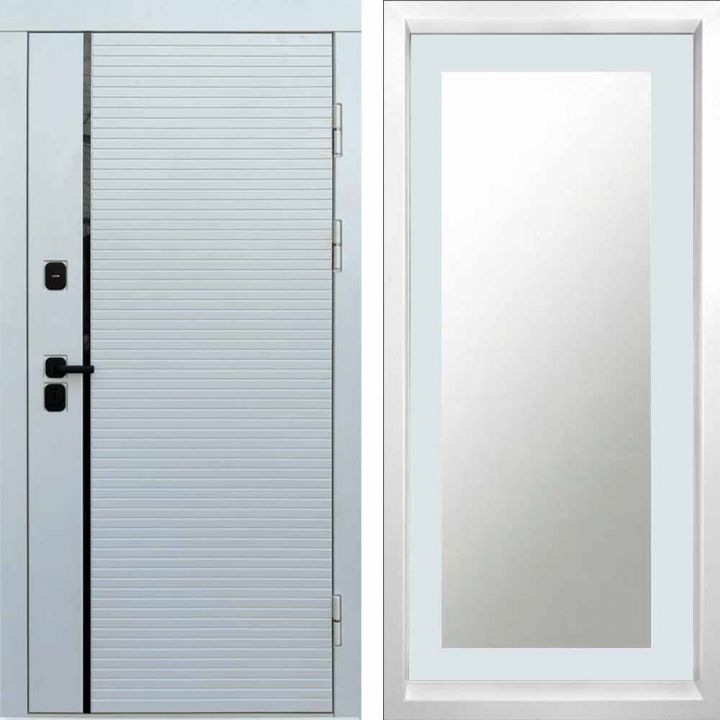 Входная дверь Termo-door WHITE LINE Зеркало Триумф Белый Софт