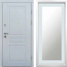Входная дверь Termo-door Орегон WHITE Зеркало Триумф Белый Софт Металлическая