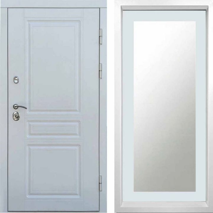Входная дверь Termo-door Орегон WHITE Зеркало Триумф Белый Софт