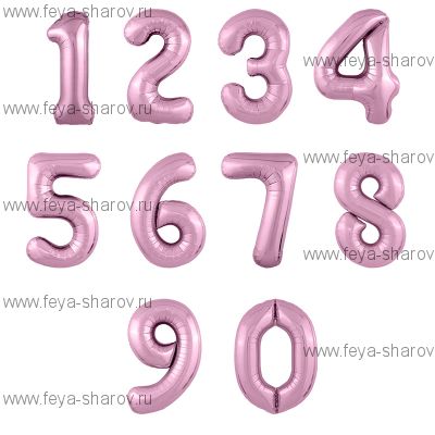 Шар-Цифра Slim Розовый Фламинго 102 см